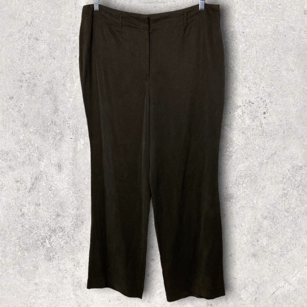 Nwt J Jill Tencel Wide Leg Trousers Walnut Brown Size 18 New With Tags High Rise
